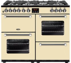 BELLING  BEL Kensington 100 DFT 100 cm Dual Fuel Range Cooker - Cream & Chrome